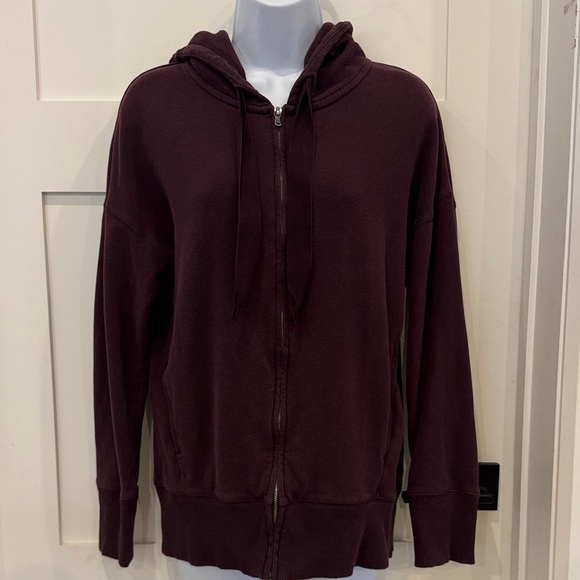 aerie Full-Zip Hoodie in Plum - Picture 2 of 10